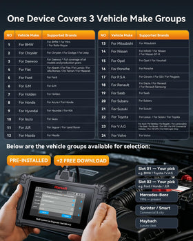 iCarsoft MB V4.0 5-inch touchscreen showing menus, easy operation benefit