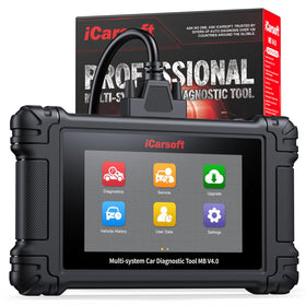 iCarsoft MB V4.0 front view showing rugged housing and screen, reliable diagnostics
