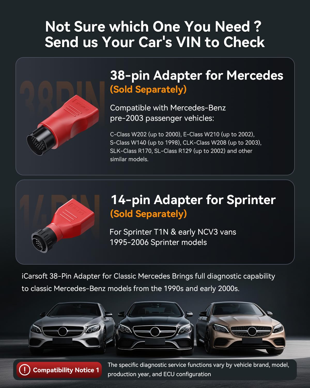 iCarsoft MB V4.0 service reset menu listing 41 functions, comprehensive maintenance
