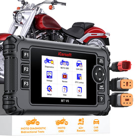iCarsoft MT V6 front view showing rugged housing and clear display for quick diagnosis