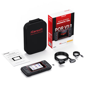 iCarsoft POR V3.0 reset service menu displayed for maintenance tasks benefit