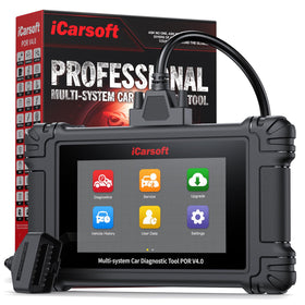 iCarsoft POR V4.0 front view showing screen for quick identification and diagnostics