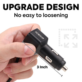 ICECO cable routed to backseat, long 8ft reach benefit