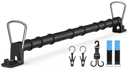 IceFun front view of assembled hanger bar showing compact packaging and benefits