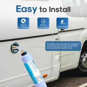 ICEPURE installed on an RV spigot delivering cleaner, better-tasting water on the road