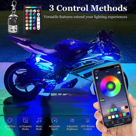 icicar controller with 24-key remote and 4-button fob showing easy multi-control options