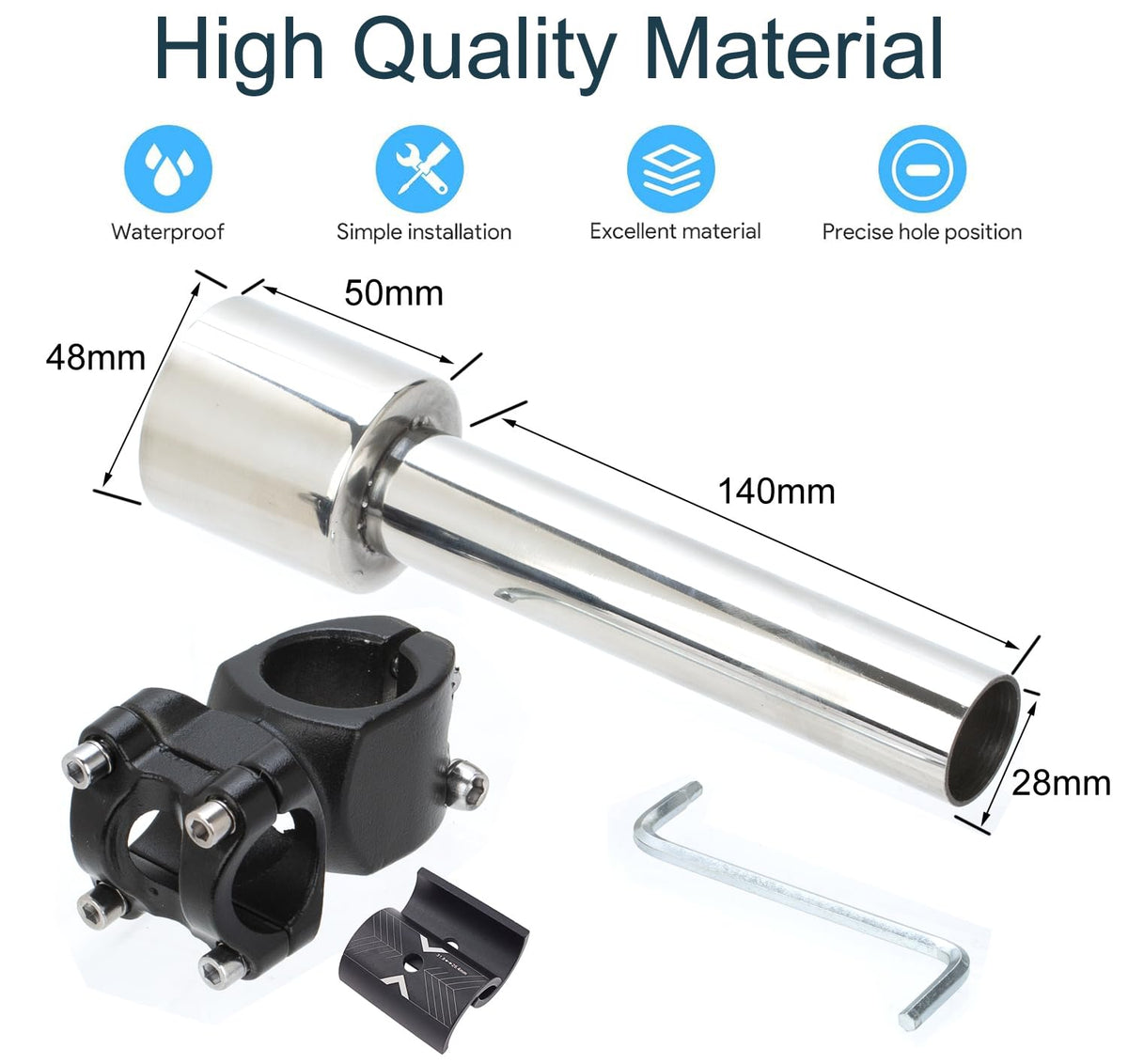 icilvnx pole clamp installation view with included Z wrench for ease