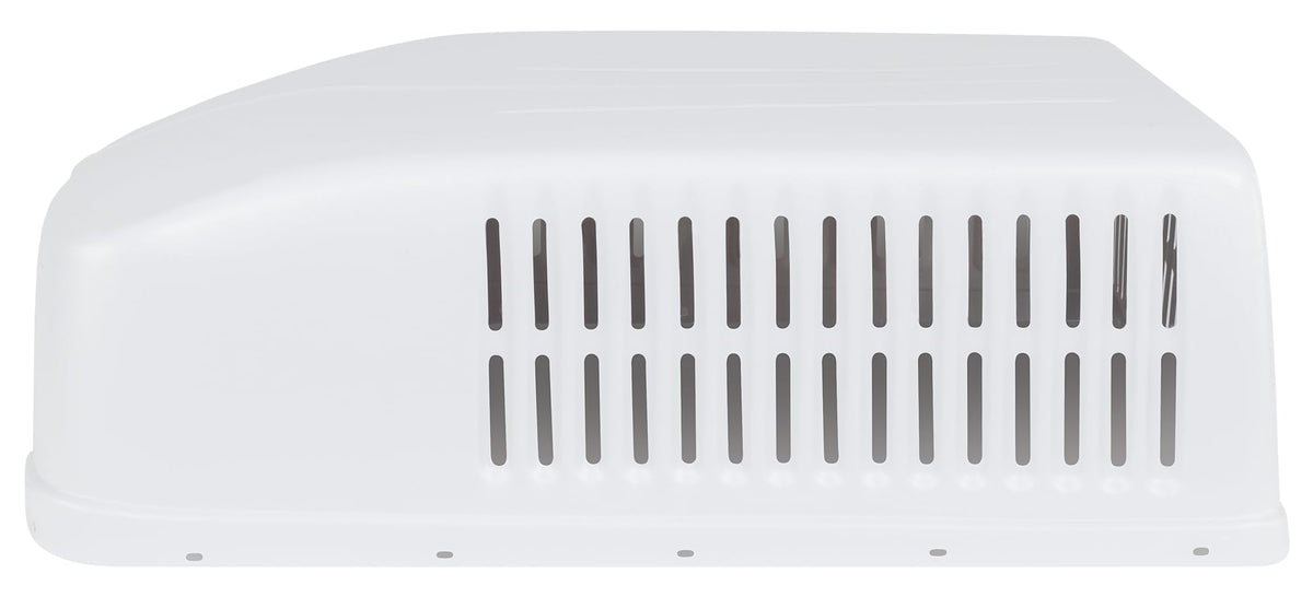 ICON A/C shroud mounted on RV demonstrating secure fit and improved protection