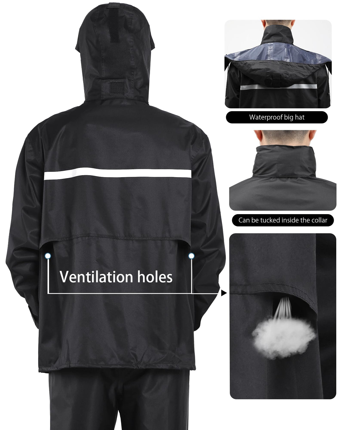 iCreek hood adjustment with hook-and-loop demonstrating fit customization benefit