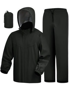 iCreek rain suit front view showing full coverage and easy wear