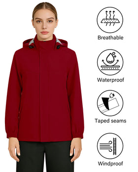 iCreek stow-away hood detail with drawcord demonstrating adjustable storm protection