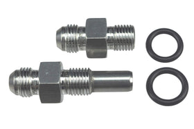 ICT Billet front and rear adapters showing ports and -6AN connection, durable fitting
