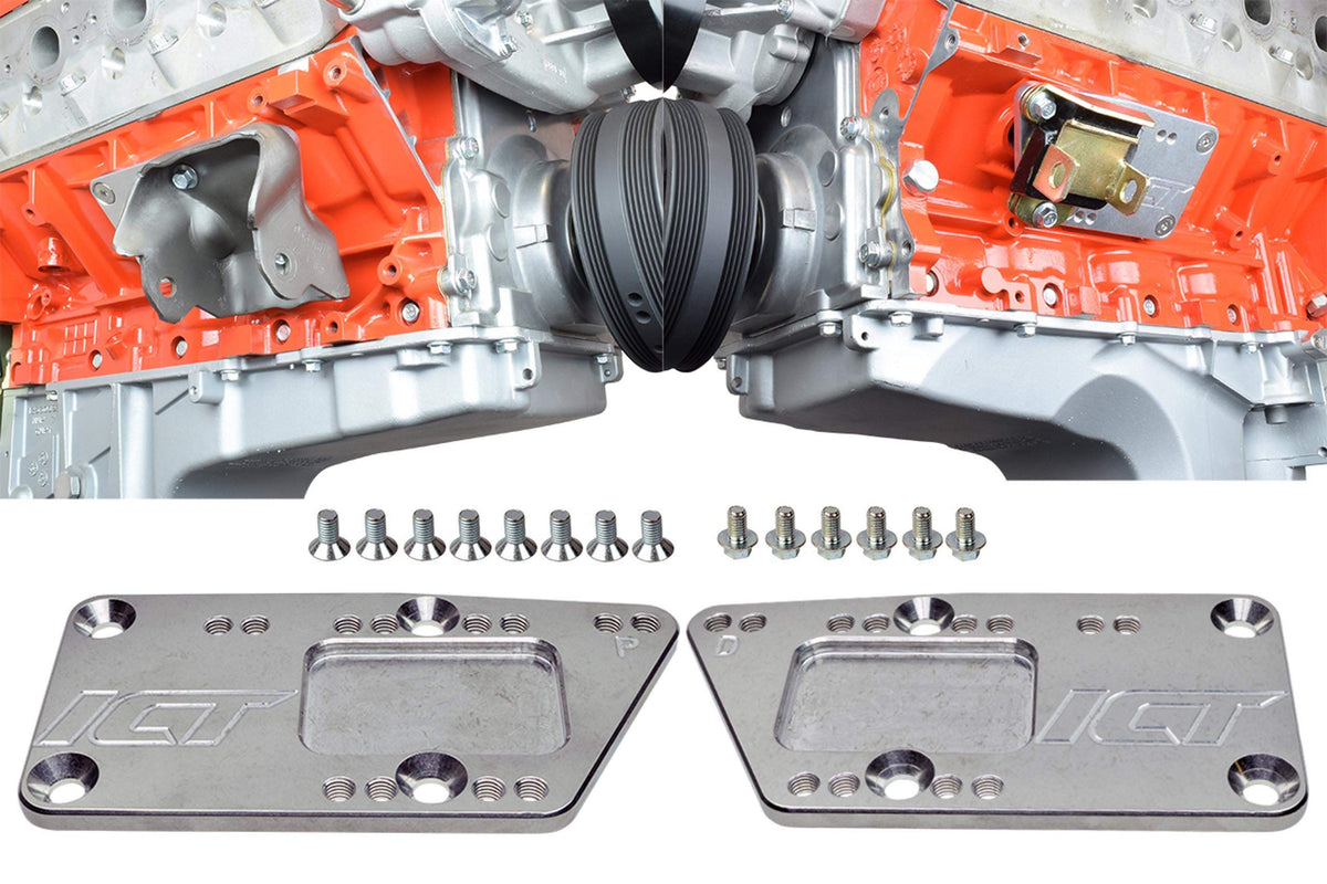 ICT Billet front view adapter plate showing precise fit and improved alignment