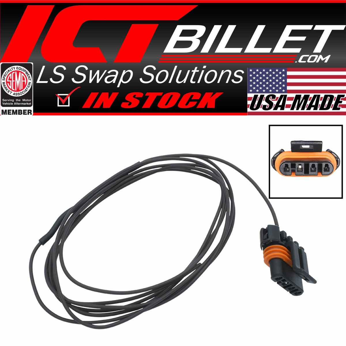 ICT Billet long TXL wiring laid out to show 96-inch length advantage