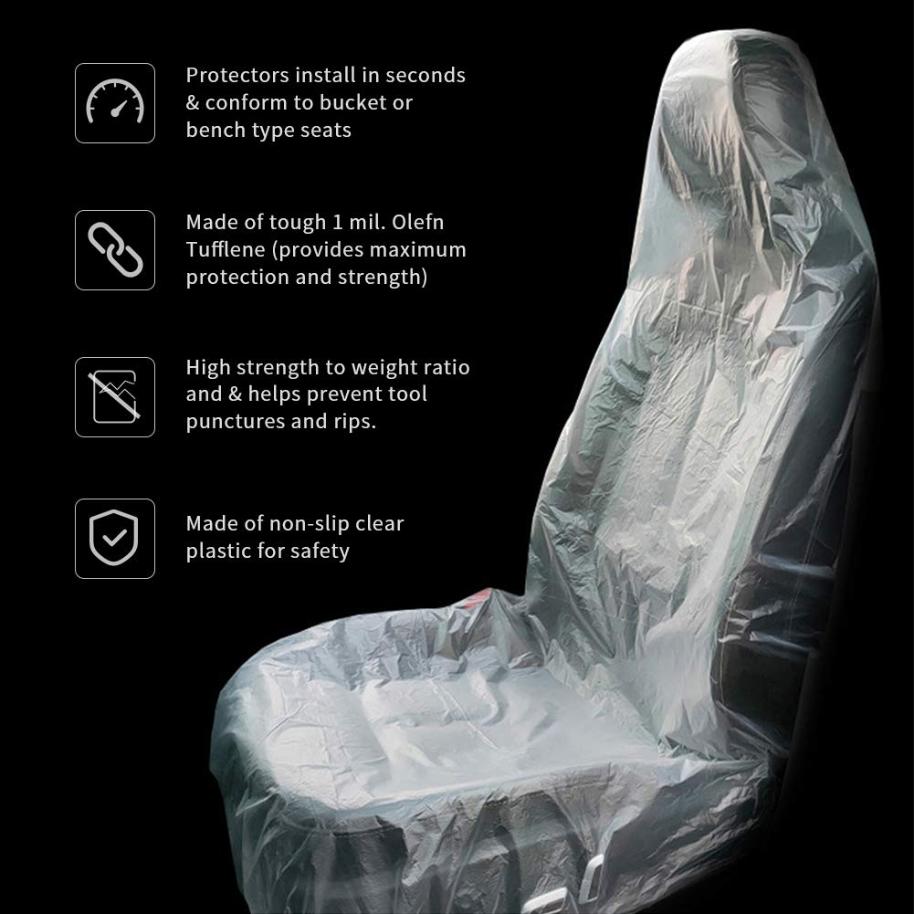 ICWEIMEI clear seat cover fitted on car seat illustrating complete protection