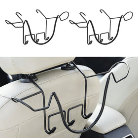 Idefair front view on headrest showing stable hat mounting and neat storage
