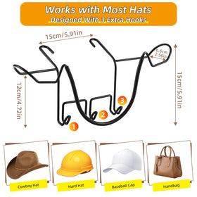 Idefair installed on headrest securing a cowboy hat and saving space
