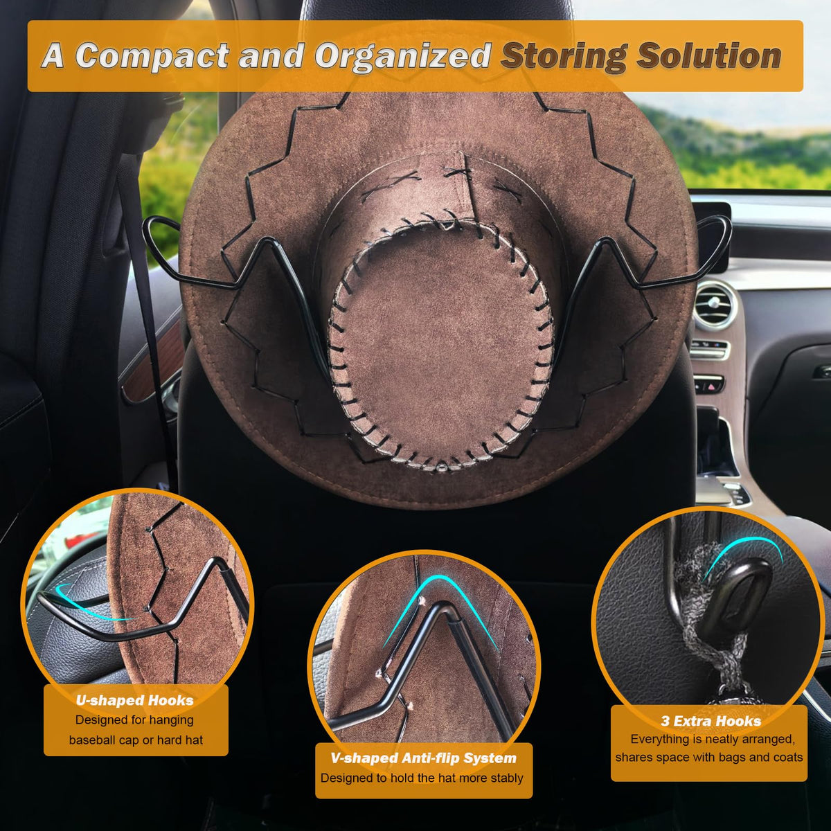 Idefair silicone-wrapped support rod detail cushioning hat contact