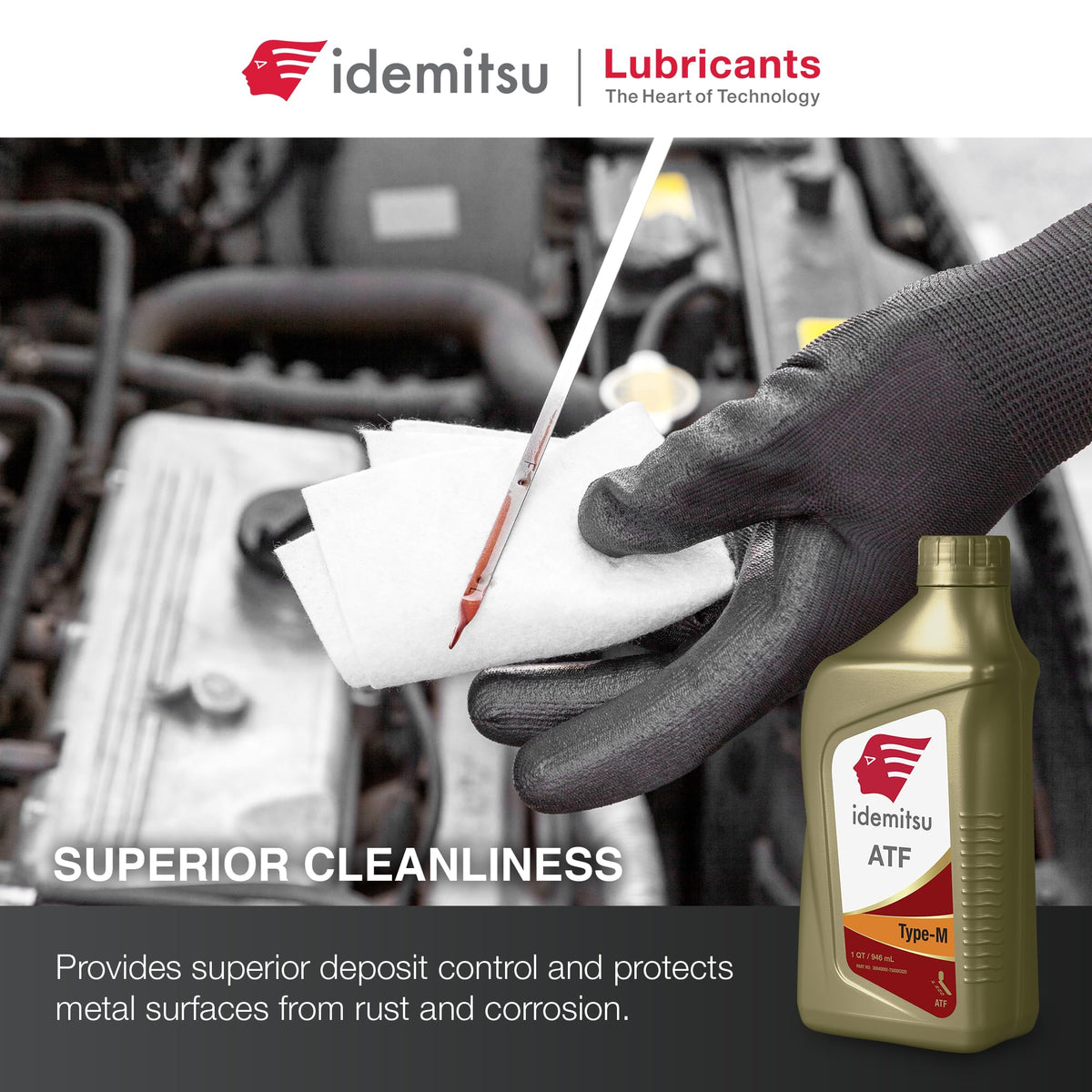 Idemitsu quart next to a wrench for scale showing compact size and workshop suitability