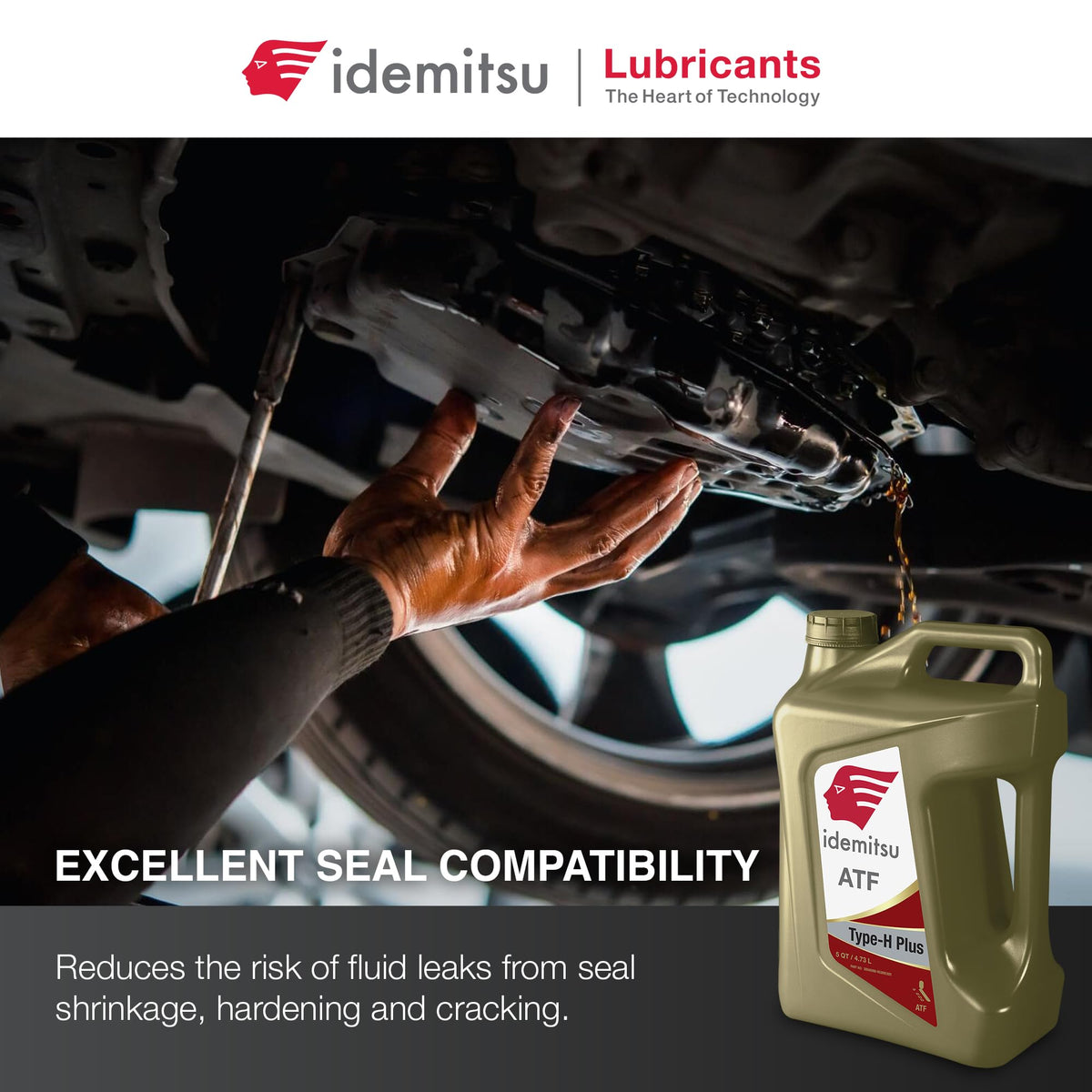 Idemitsu ATF pouring into transmission funnel for easy service use