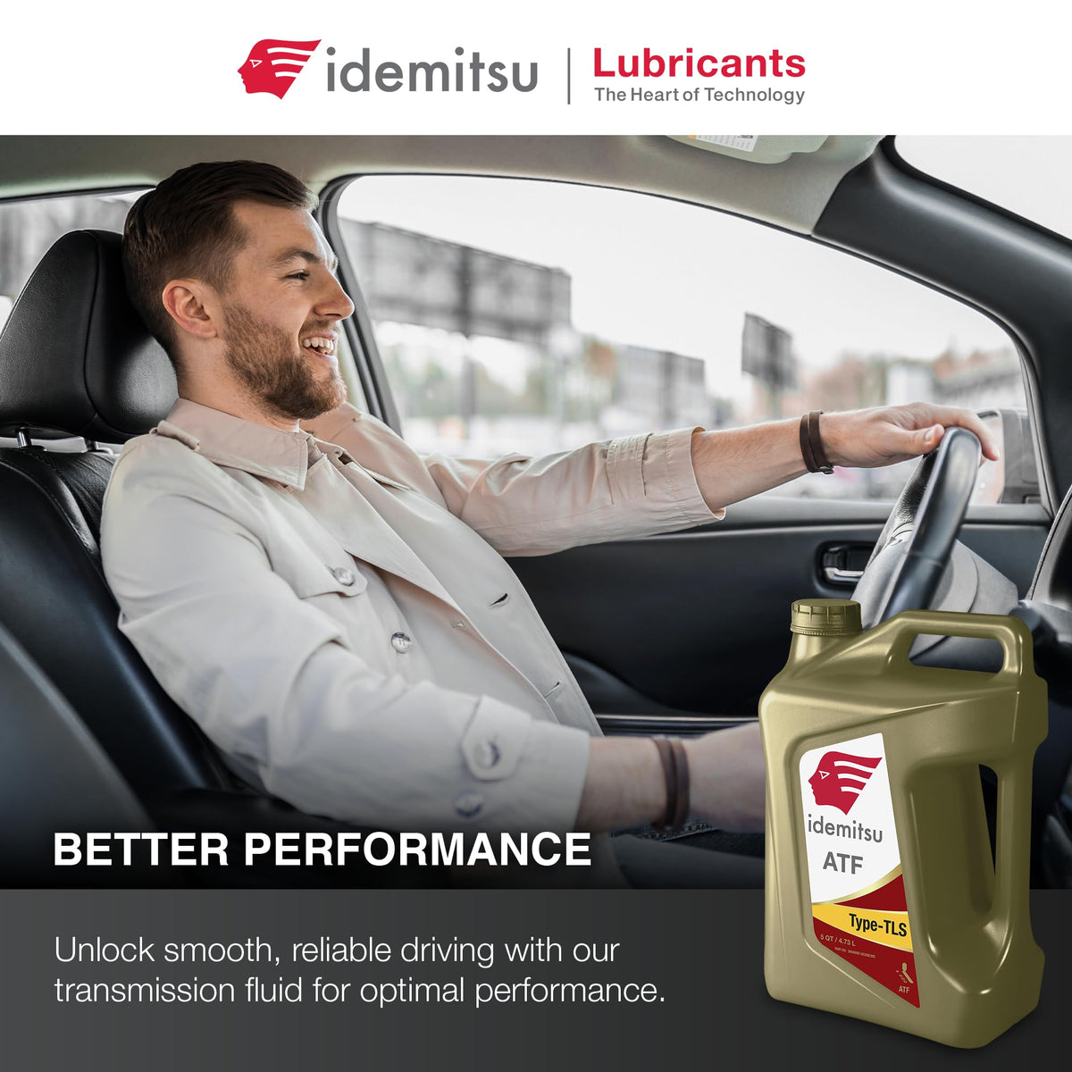 Idemitsu bottle in garage setting indicating ready-to-use maintenance solution