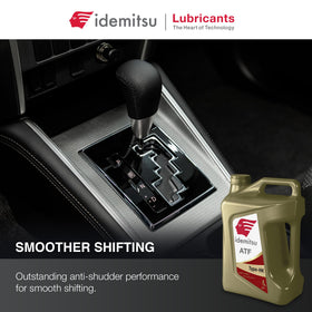 Idemitsu ATF Type HK close-up label highlighting specification and compatibility