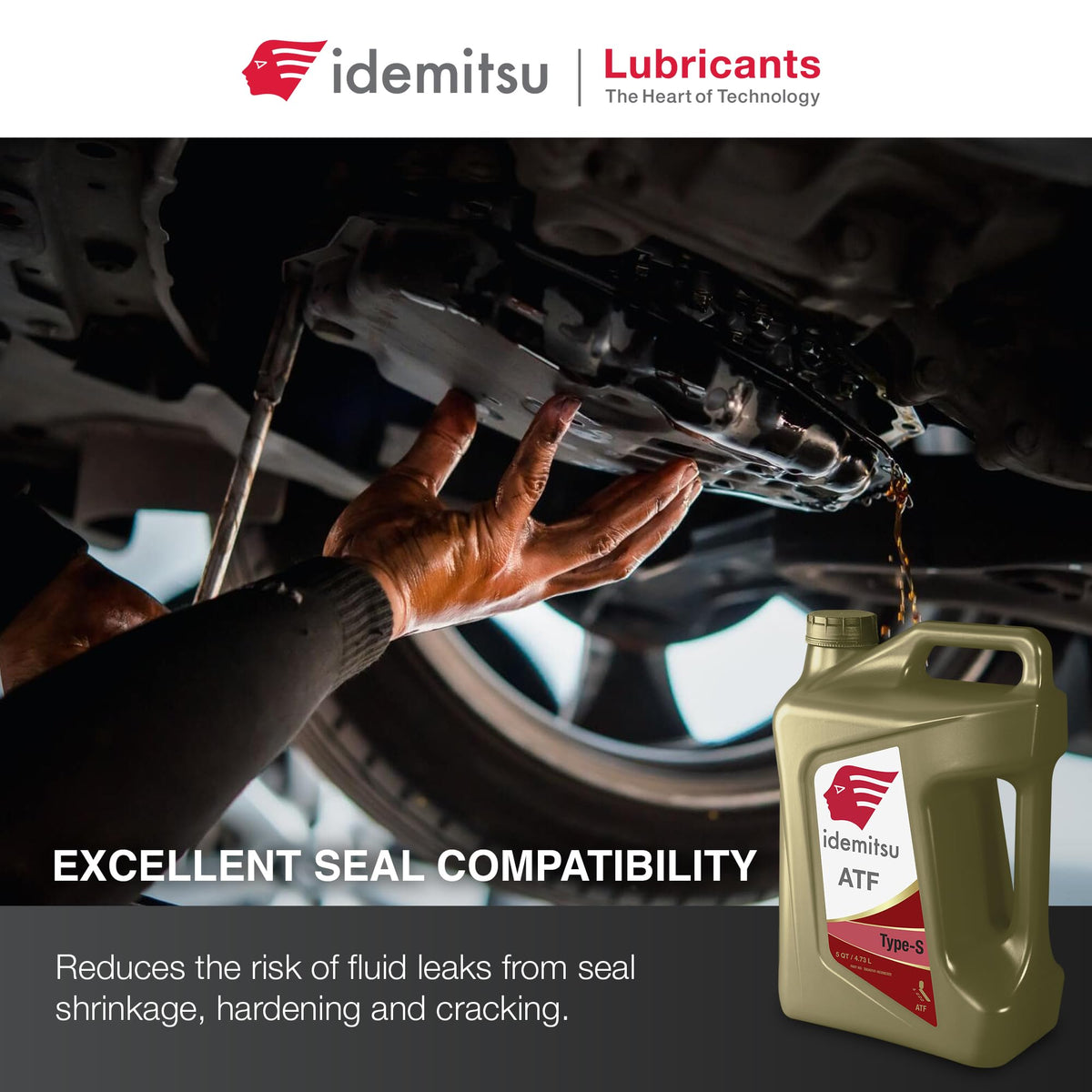 Idemitsu ATF Type S bottle texture and gloss indicating premium packaging protection