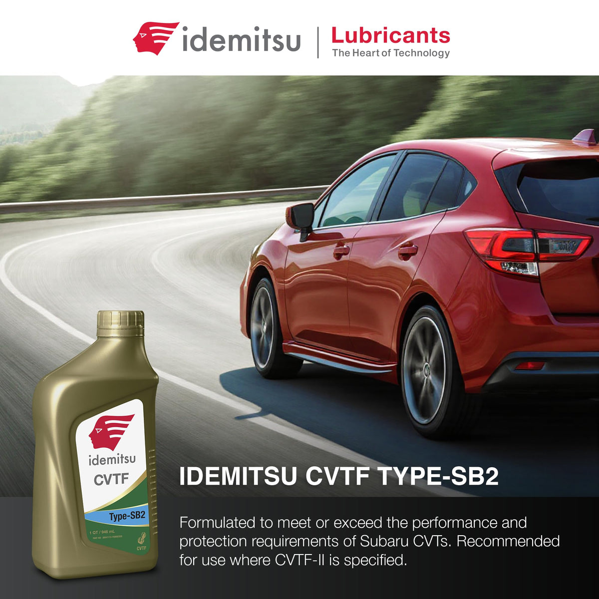 Idemitsu label closeup highlights CVTF II and SB2 specs, confirming compatibility for buyers