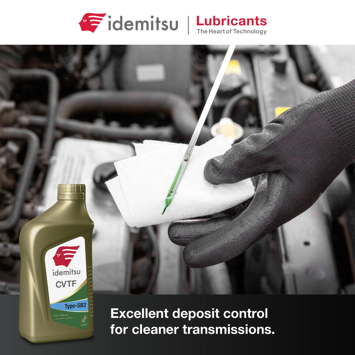 Idemitsu fluid texture sheen closeup indicating stable viscosity and clean lubrication benefits