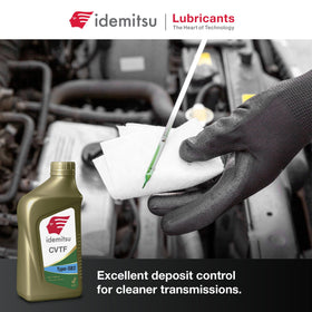 Idemitsu fluid texture sheen closeup indicating stable viscosity and clean lubrication benefits