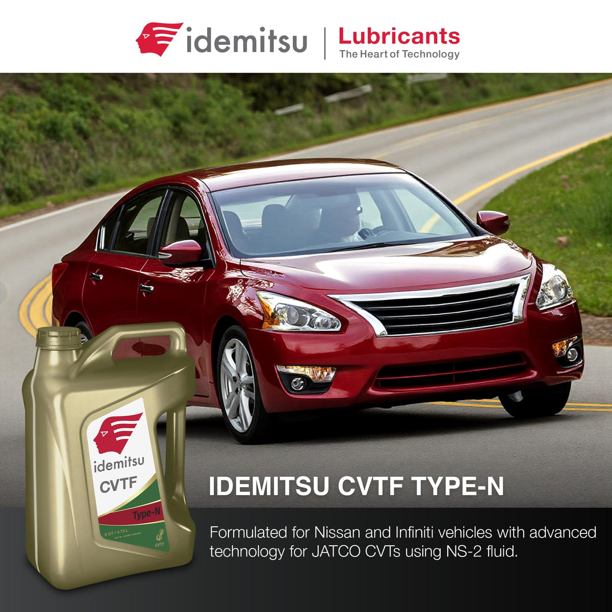 Idemitsu CVT Type N 5QT container side view illustrating capacity