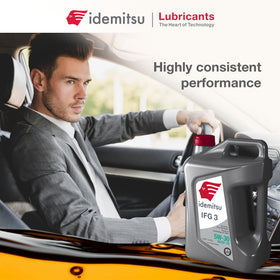 Idemitsu IFG3 bottle back with specifications and instructions for correct use