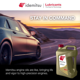 Idemitsu IFG 5 label detail highlighting viscosity grade and specification benefit