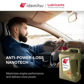 Idemitsu IFG 5 five-quart size comparison showing volume and value benefit