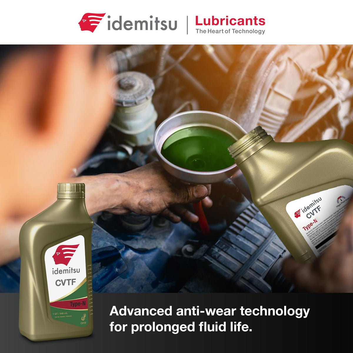 Idemitsu viscosity graph illustrating shear stability and temperature performance benefits