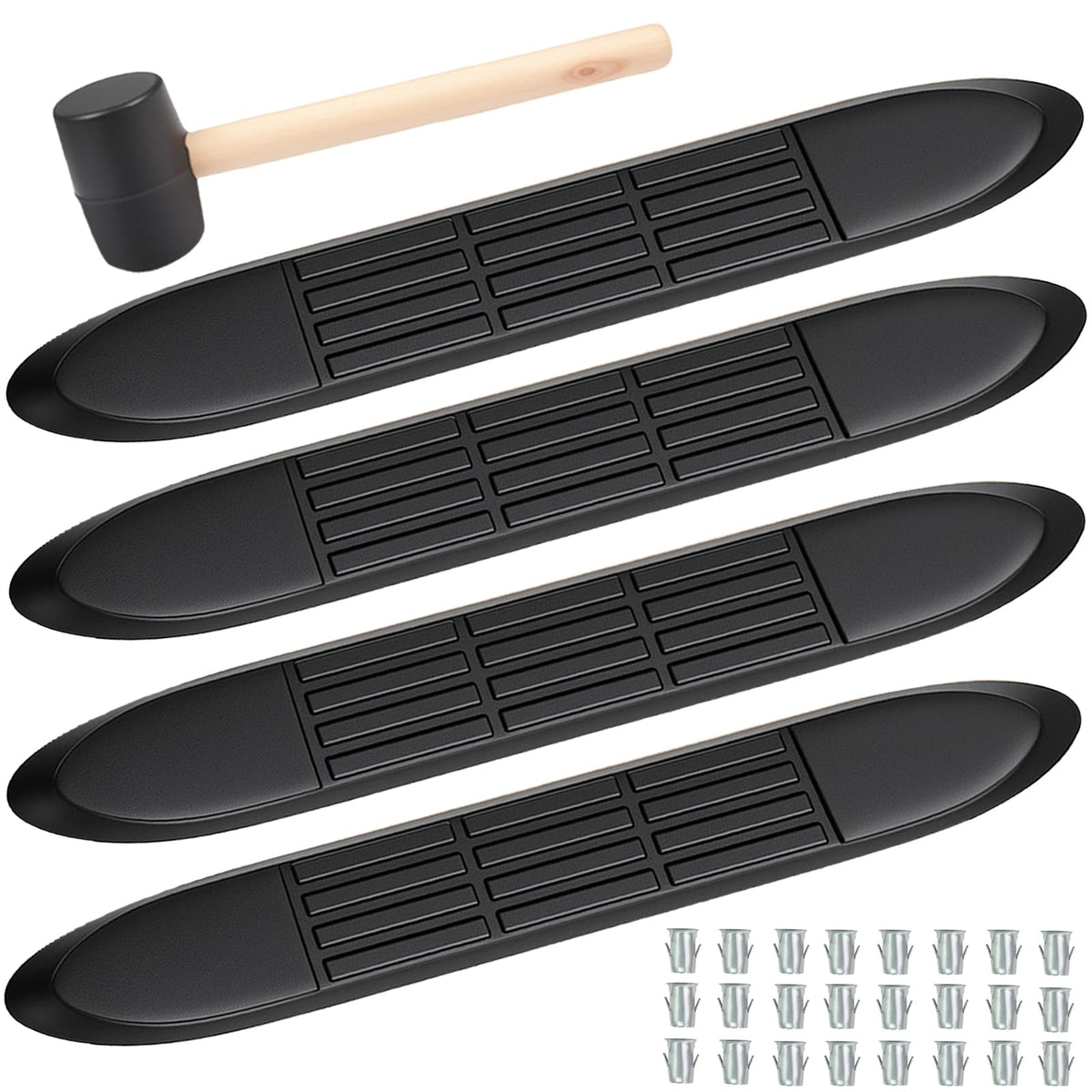 Iexcauw front view of four replacement step pads showing neat packaging and contents
