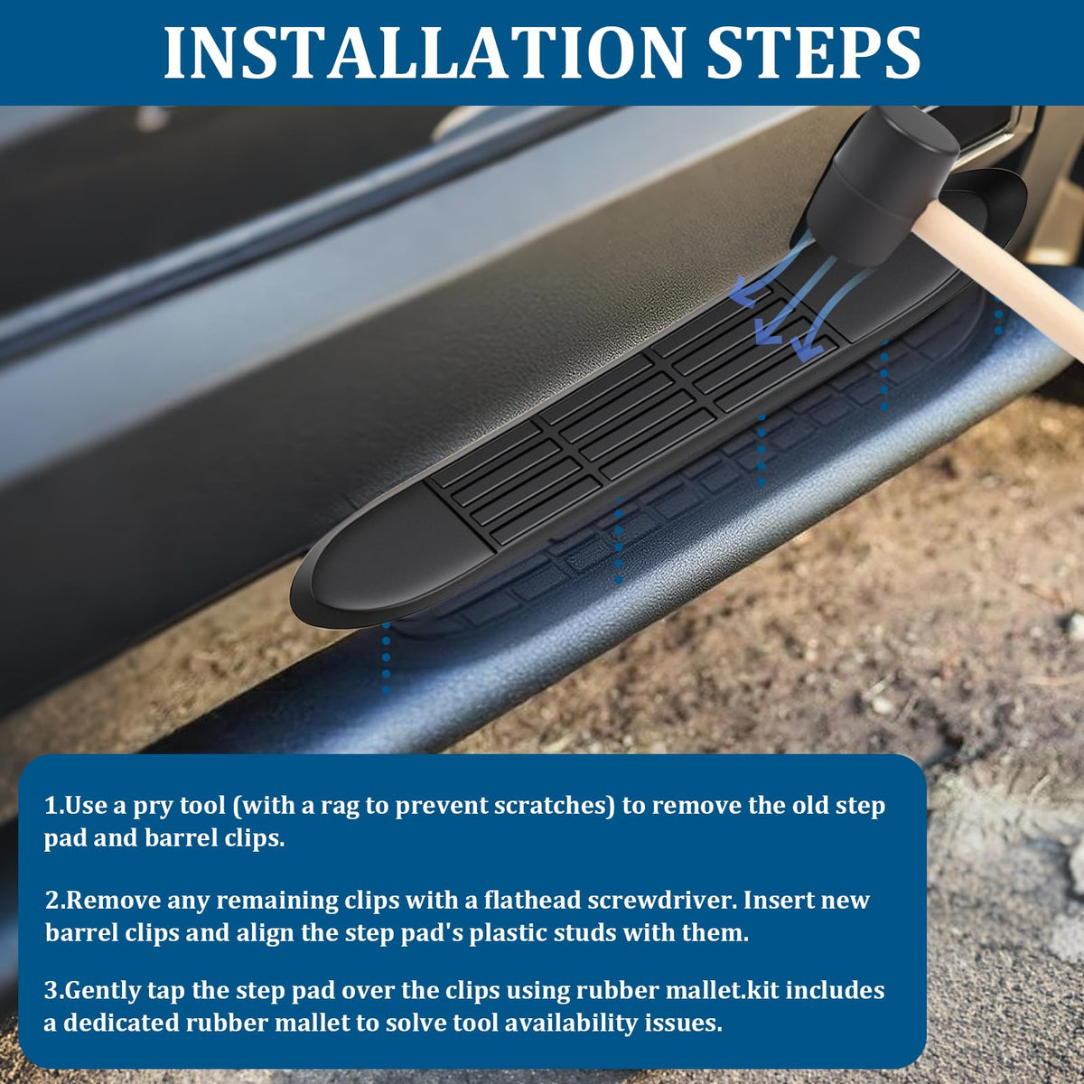 Iexcauw rubber mallet and pins included for easy installation