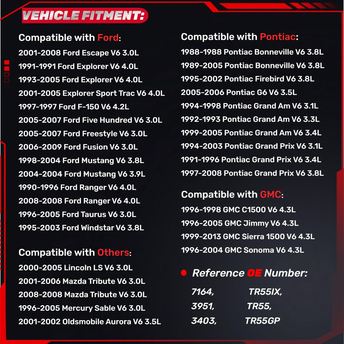 IFATRUNK side label with reference numbers to confirm fitment and ease of selection