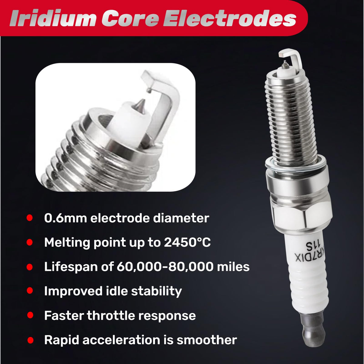 IFATRUNK spark plug beside ruler showing precise reach and fitment accuracy