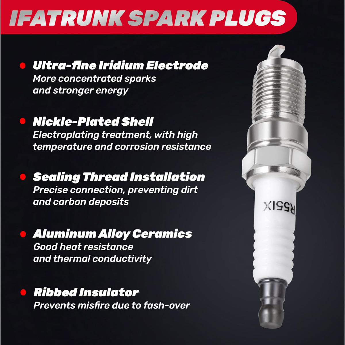 IFATRUNK spark plug size comparison with ruler to confirm correct dimensions