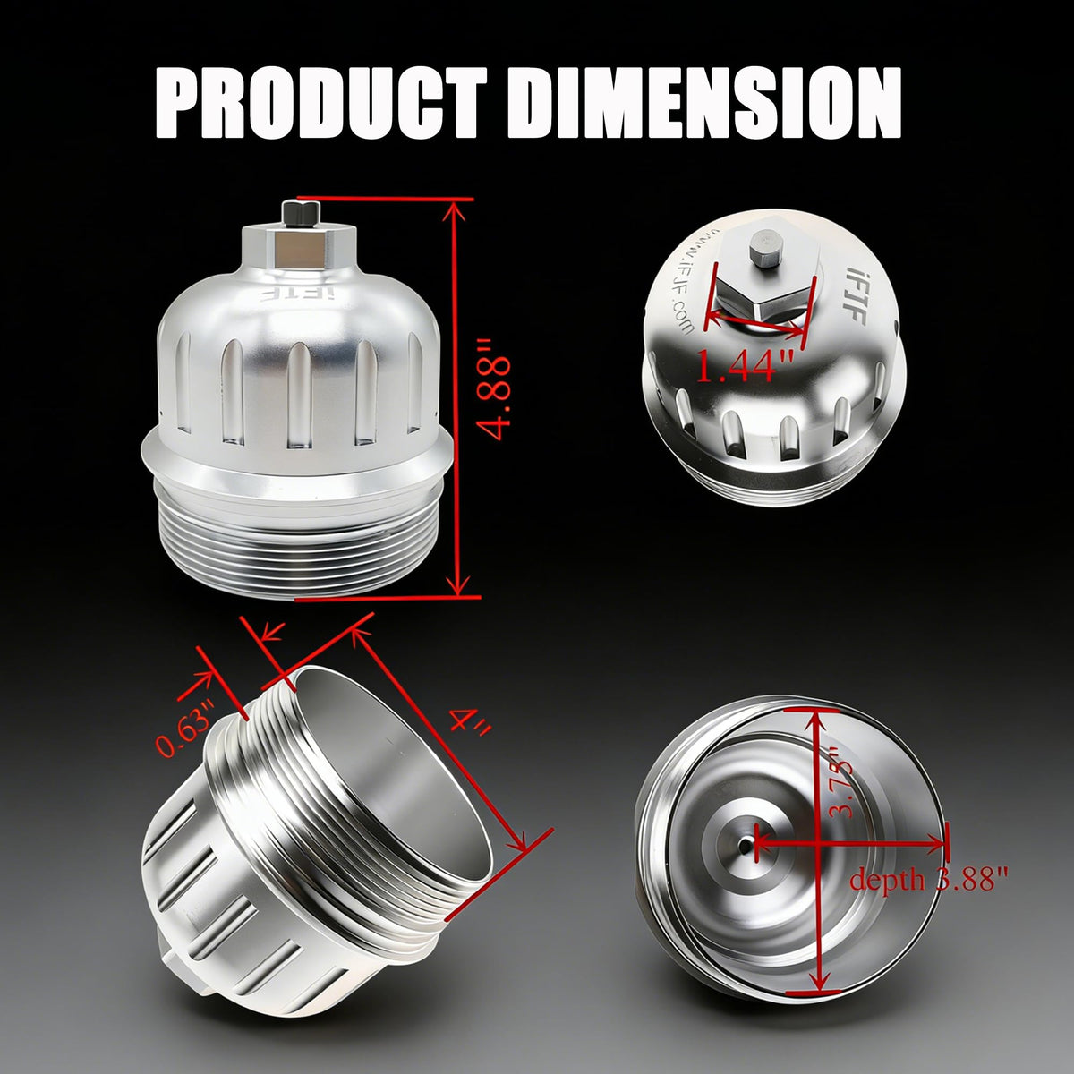 iFJF stainless steel drain plug detail showing corrosion resistance benefit