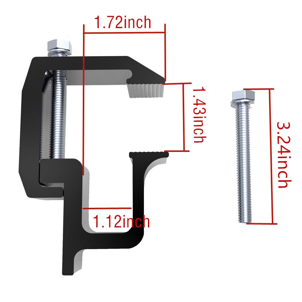 iFJF clamp mounted on truck rail demonstrating firm hold without drilling