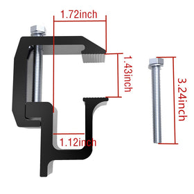 iFJF clamp mounted on truck rail demonstrating firm hold without drilling