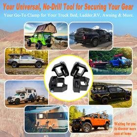 iFJF clamp mounted on truck rail demonstrating secure hold benefit