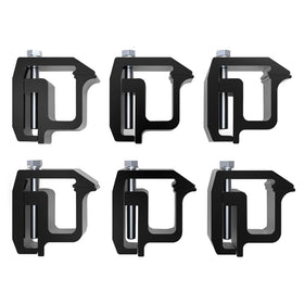 iFJF front view of six black clamps showing complete kit and fast setup benefit