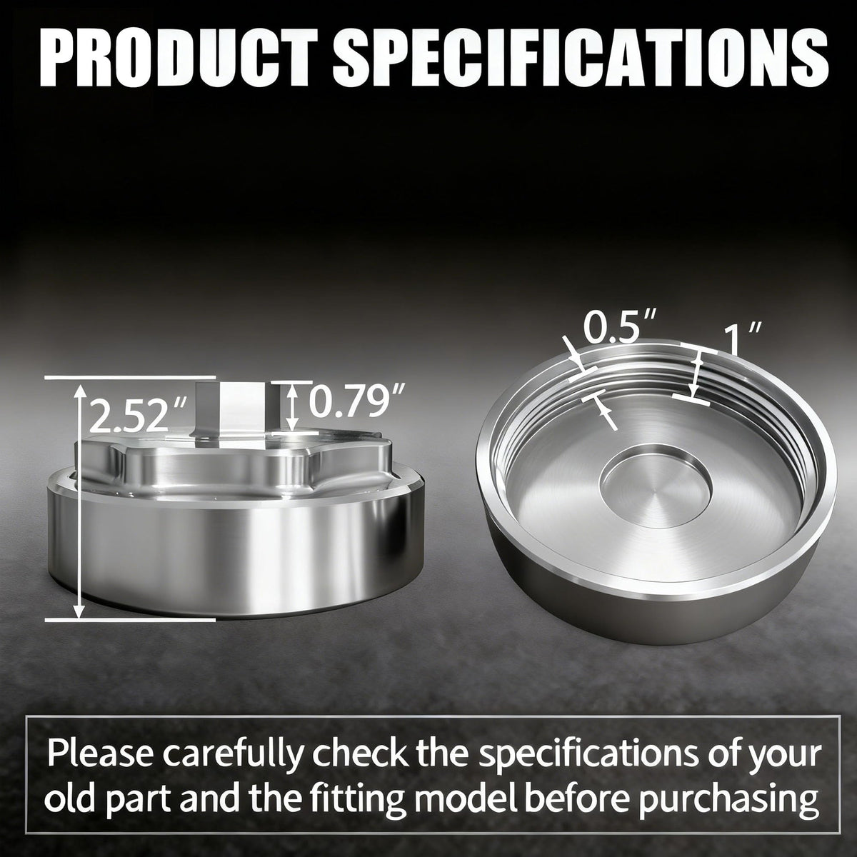 iFJF fuel filter cap side detail highlighting CNC-machined precision and fit