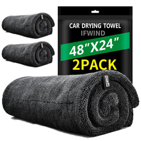 IFWIND front packaging view showing two large drying towels and clear sizing benefit