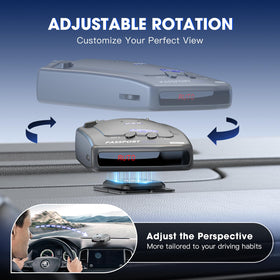 iGoevo mounted in compact sedan dashboard proving unobstructed view