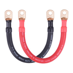 iGreely 2/0 AWG pair front view showing red and black cables for quick identification and safe hookup