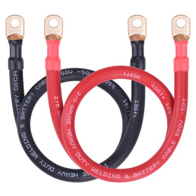 iGreely front view of red and black 2FT cable pair showing packaging and quick identification benefit